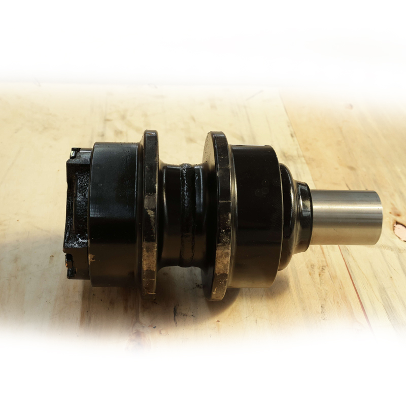 SANY Carrier Roller 12168856 side view with the shaft and end cap
